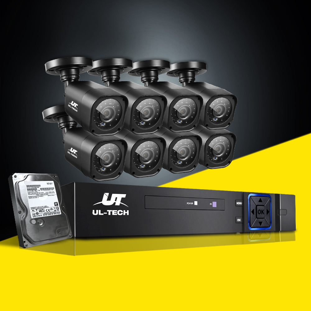 UL-Tech 8-Channel 1080P HD CCTV Security System with 2TB Storage and 8 Cameras