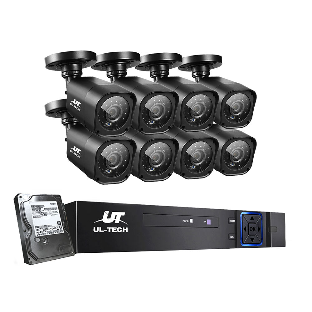 1080P HD 8-Channel UL-Tech CCTV Surveillance System with 1TB Hard Drive and Motion Detection