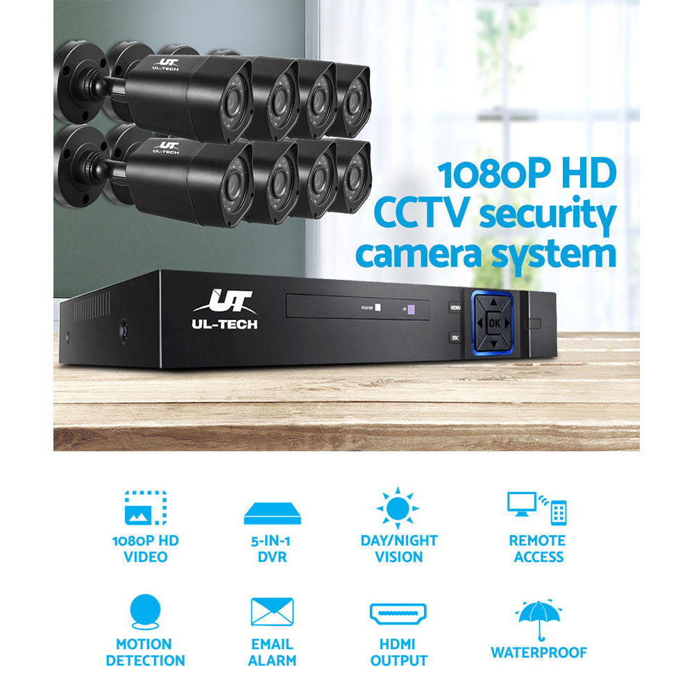 1080P HD 8-Channel UL-Tech CCTV Surveillance System with 1TB Hard Drive and Motion Detection