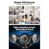 5MP Ultra HD 8-Channel CCTV Security Camera System with Advanced DVR and Motion Detection - Top-Down View