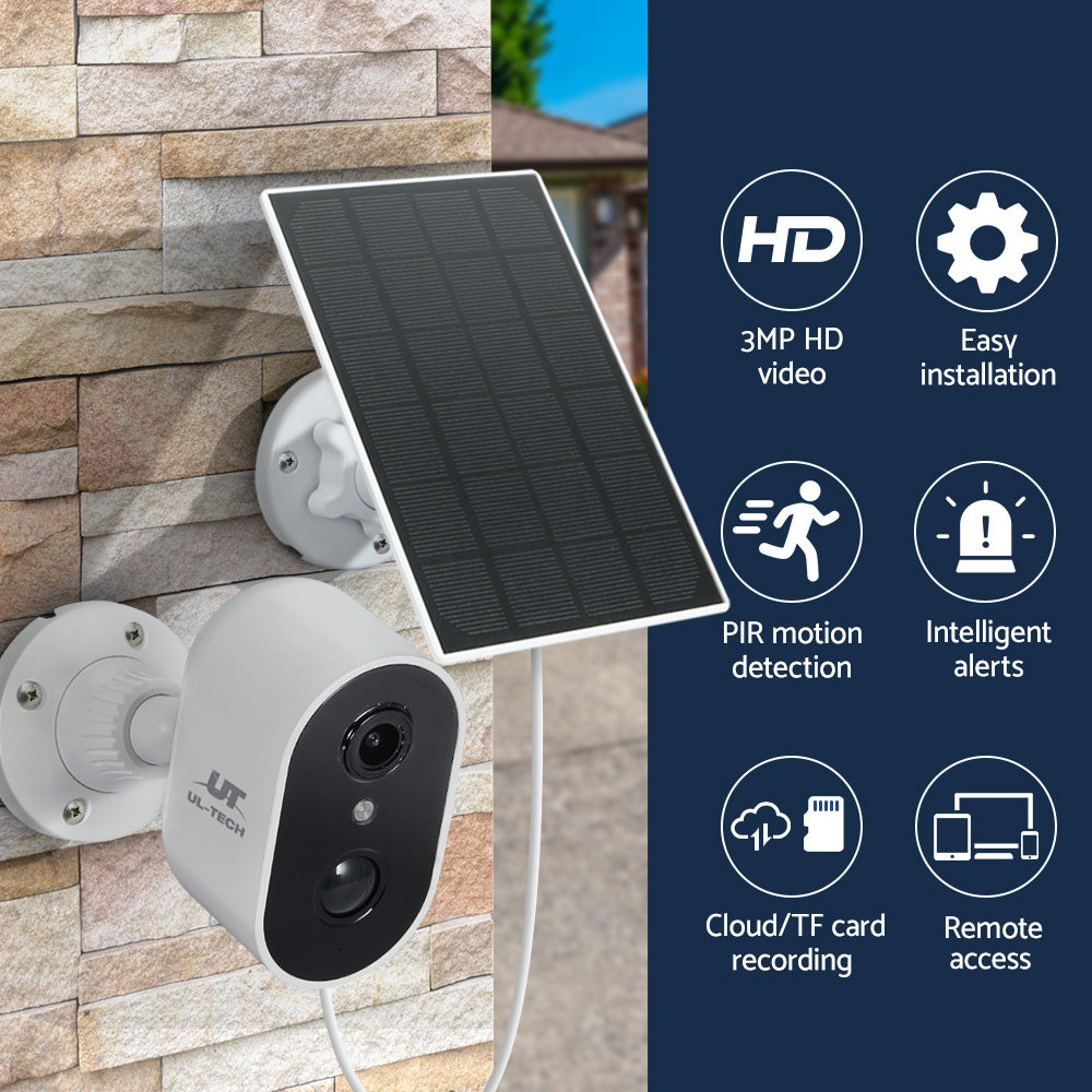 UL-Tech 1080P Rechargeable Outdoor Solar Security Camera with Wireless Connectivity