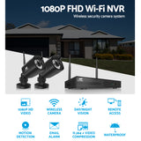 UL-TECH Wireless 4CH 1080P HD Security Camera System with 2 Cameras - Top-Down View