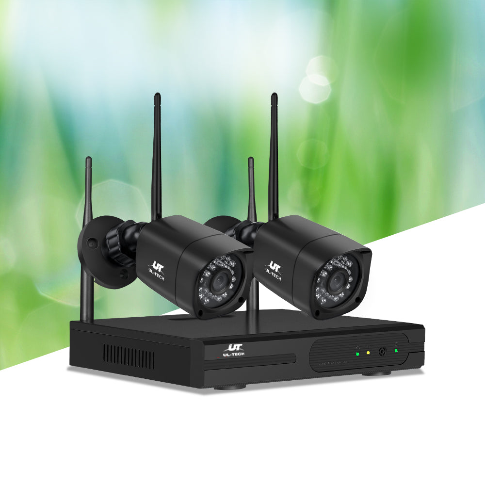 UL-TECH Wireless 4CH 1080P HD Security Camera System with 2 Cameras