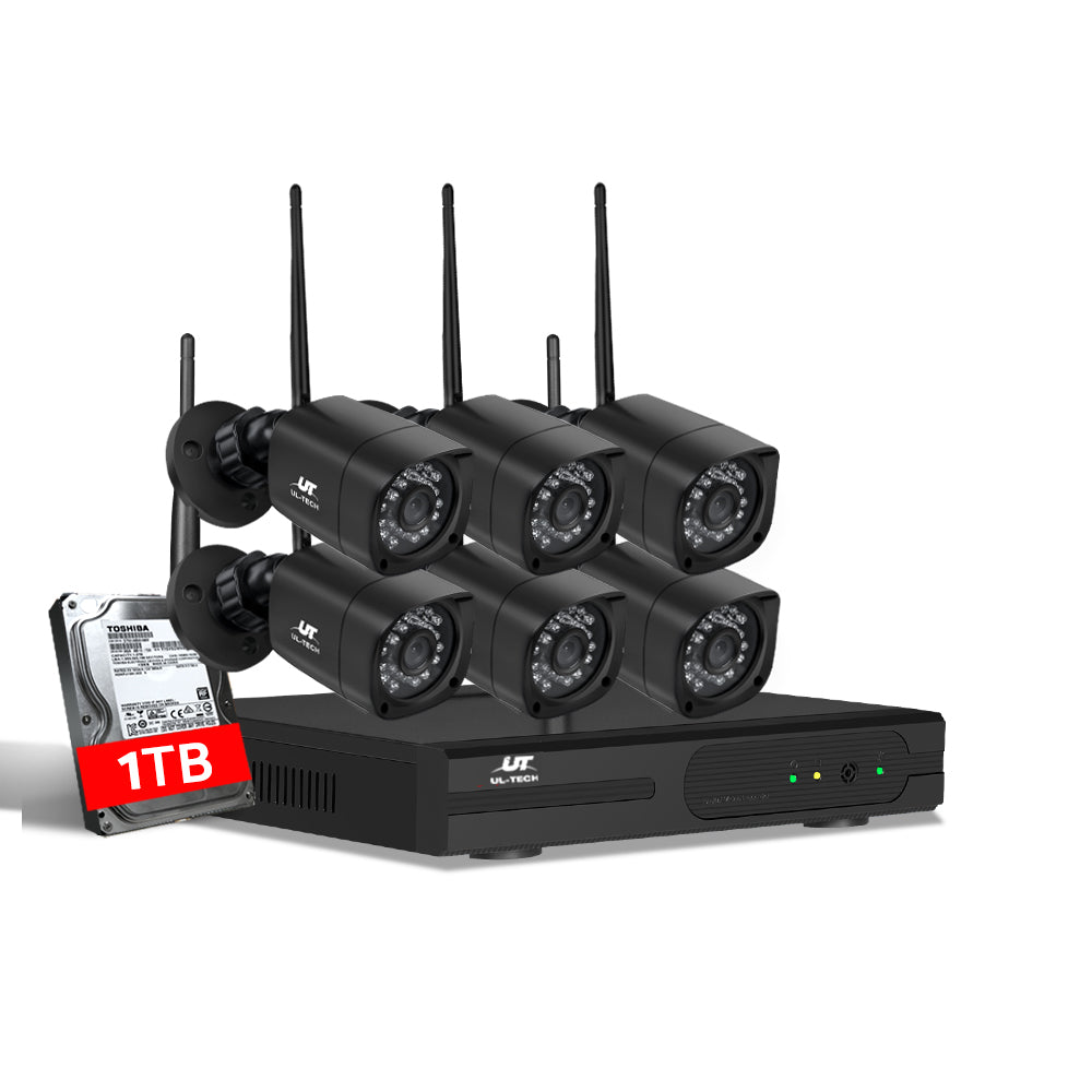 1080P Wi-Fi Wireless Security Camera System with 6 Cameras and 1TB HDD - UL-Tech 8CH Home Surveillance Kit
