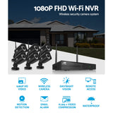1080P Wi-Fi Wireless Security Camera System with 6 Cameras and 1TB HDD - UL-Tech 8CH Home Surveillance Kit - Top-Down View