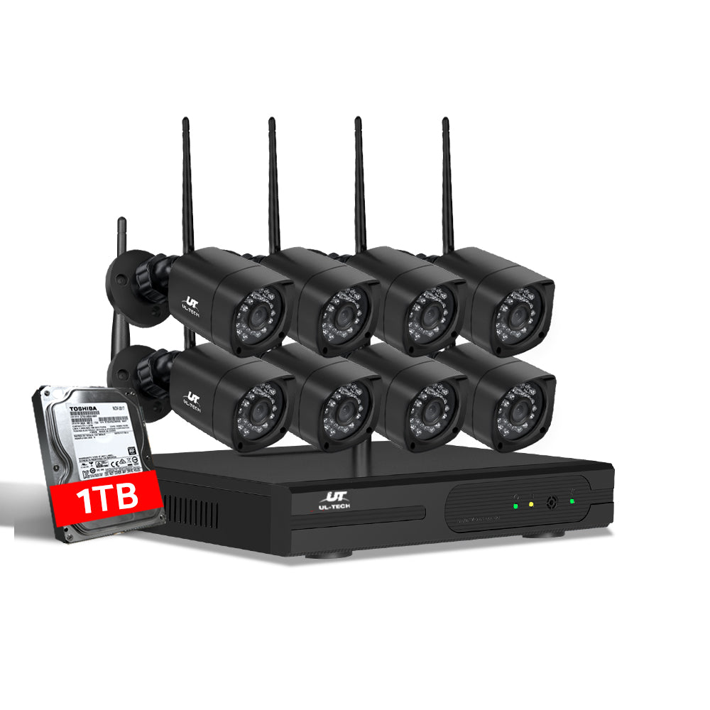 1080P Wireless 8-Channel CCTV Security Camera System with 1TB HDD & Remote Access