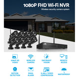 1080P Wireless 8-Channel CCTV Security Camera System with 1TB HDD & Remote Access - Top-Down View