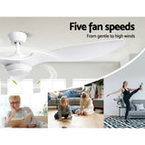 Remote-Controlled 52'' DC Motor Ceiling Fan with LED Light and 5 Speed Settings - Top-Down View