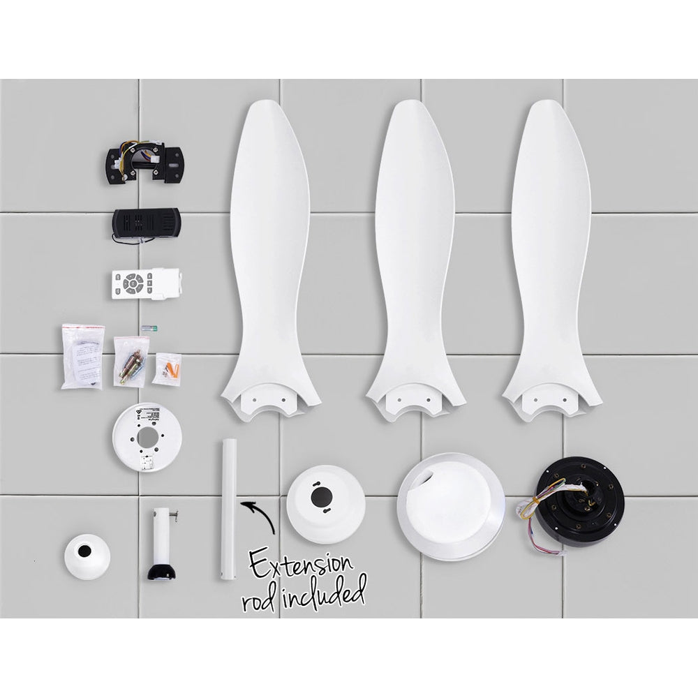 Remote-Controlled 52'' DC Motor Ceiling Fan with LED Light and 5 Speed Settings