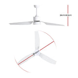 Devanti 52'' Smart Ceiling Fan with Remote Control and LED Light - Energy Efficient DC Motor - Top-Down View