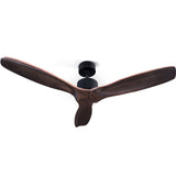 Remote-Controlled 52'' Wooden Ceiling Fan with 3 Blades and 8-Hour Timer - Side View