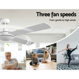 Devanti 52'' Remote-Controlled Ceiling Fan - White - Front View
