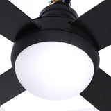 Devanti 52-Inch Remote-Controlled Ceiling Fan with LED Light - Black - Top-Down View