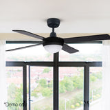 Devanti 52-Inch Remote-Controlled Ceiling Fan with LED Light - Black