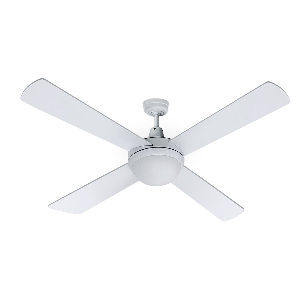 Devanti 52-Inch Remote-Controlled Ceiling Fan with Adjustable LED Light - White