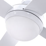 Devanti 52-Inch Remote-Controlled Ceiling Fan with Adjustable LED Light - White - Rear View