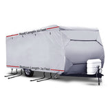 Heavy-Duty 4-Layer Caravan Cover for 22-24ft RV - UV & Water Resistant Protection - Front View