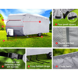 Heavy-Duty 4-Layer Caravan Cover for 22-24ft RV - UV & Water Resistant Protection - 45-Degree Angle