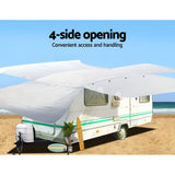 Heavy-Duty 4-Layer Caravan Cover for 22-24ft RV - UV & Water Resistant Protection - Rear View