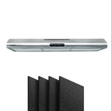 Comfee 900mm Stainless Steel Kitchen Range Hood with 4 Activated Charcoal Filters - Rear View