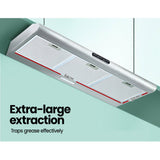 Comfee 900mm Stainless Steel Kitchen Range Hood with 4 Activated Charcoal Filters - Front View