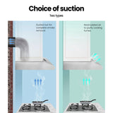Comfee 900mm Stainless Steel Kitchen Range Hood with 4 Activated Charcoal Filters - Low Angle