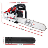 Giantz Chainsaw Petrol 52CC 20" Bar Commercial E-Start Pruning Chain Saw White,Giantz Chainsaw Petro