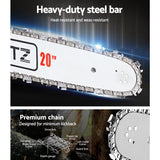 Giantz Chainsaw Petrol 52CC 20" Bar Commercial E-Start Pruning Chain Saw White,Giantz Chainsaw Petro