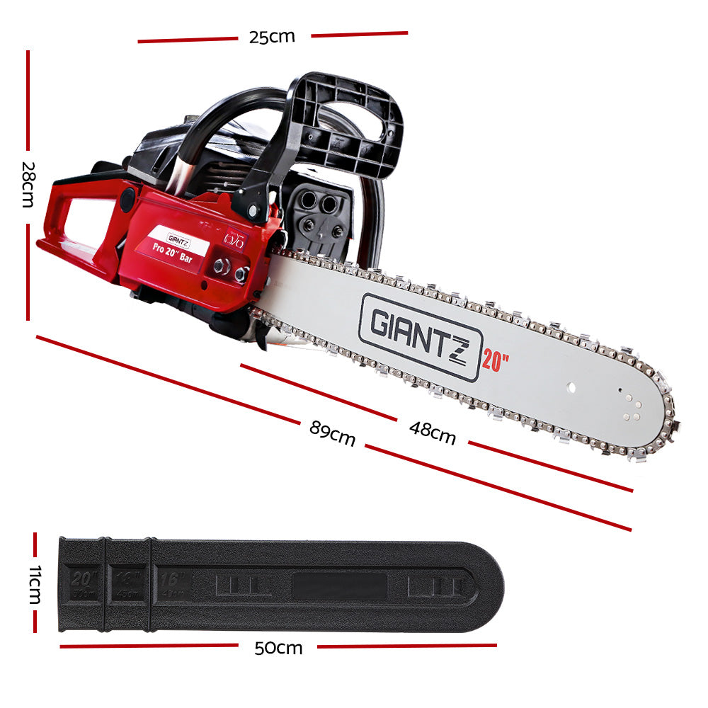 Giantz 52cc Heavy-Duty E-Start Chainsaw with 20" Bar for Commercial Tree Pruning