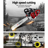 Giantz 52cc Heavy-Duty E-Start Chainsaw with 20