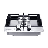 Devanti 30cm Stainless Steel Gas Cooktop with 2 Burners and Safety Features - 45-Degree Angle