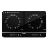 Devanti 60cm Portable Induction Cooktop with Dual Cooking Zones and Touch Control - Side View