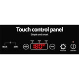Devanti 60cm Portable Induction Cooktop with Dual Cooking Zones and Touch Control - Low Angle