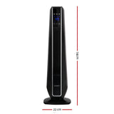 Devanti 2400W Portable Oscillating Ceramic Tower Heater with Remote Control - Black - Top-Down View