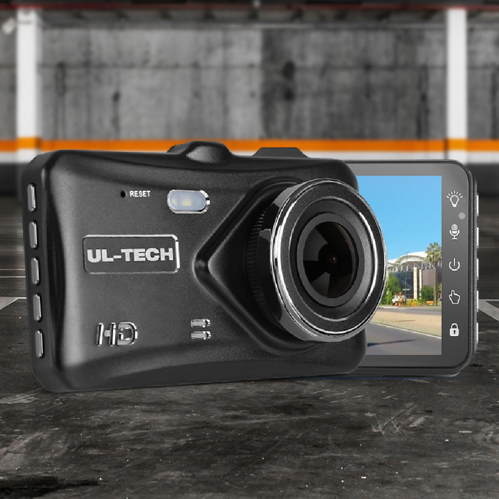 4-Inch HD Dual-Lens Dash Cam with Night Vision - Black