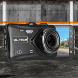 4-Inch HD Dual-Lens Dash Cam with Night Vision - Black - Close-Up Angle