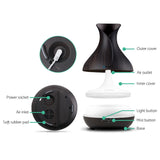 Devanti 400ml Multi-Function Aroma Diffuser with Remote - Dark Wood Finish - 45-Degree Angle