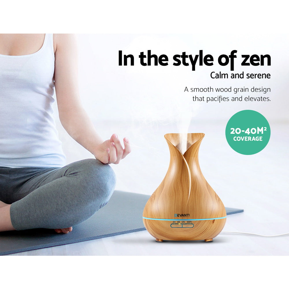 Devanti Wi-Fi Aroma Diffuser & Humidifier with 7-Color Night Light