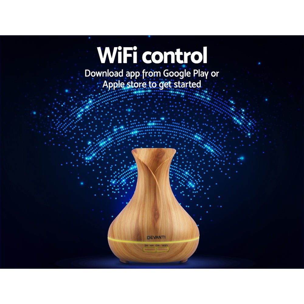 Devanti Wi-Fi Aroma Diffuser & Humidifier with 7-Color Night Light
