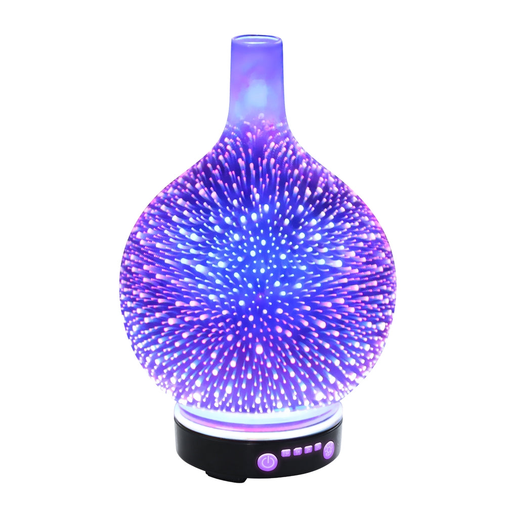 Aromatherapy 3D LED Firework Humidifier and Essential Oil Diffuser - 100ml Capacity