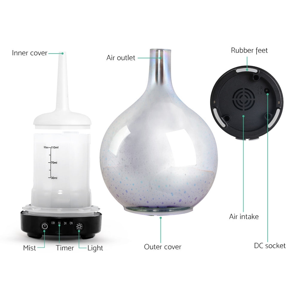 Aromatherapy 3D LED Firework Humidifier and Essential Oil Diffuser - 100ml Capacity