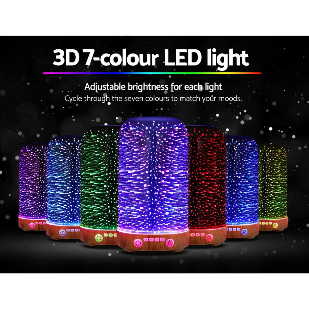 Devanti 4-in-1 Ultrasonic Essential Oil Diffuser with 3D Lighting and Humidifier