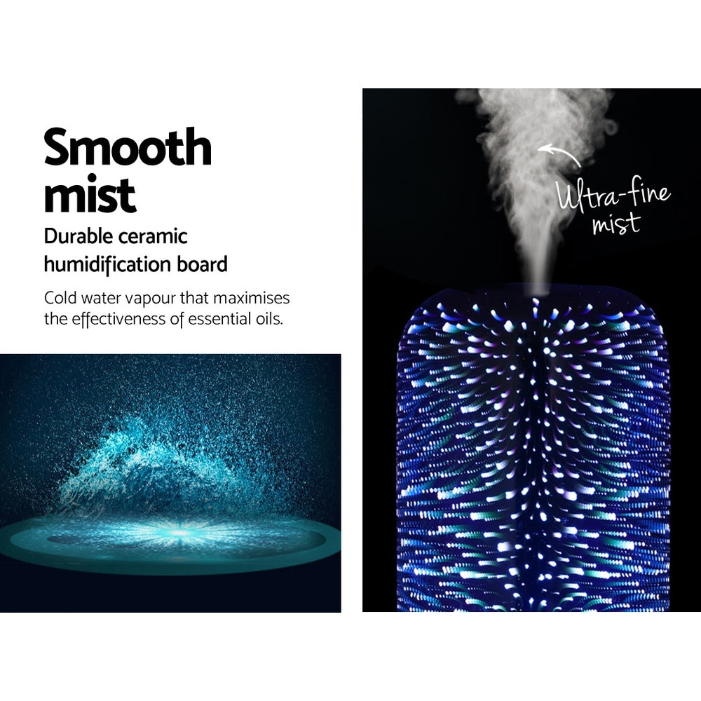 Devanti 4-in-1 Ultrasonic Essential Oil Diffuser with 3D Lighting and Humidifier