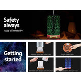 Devanti 4-in-1 Ultrasonic Essential Oil Diffuser with 3D Lighting and Humidifier - Close-Up Angle