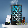 Devanti Aroma Diffuser Aromatherapy Essential Oils Metal Cover Ultrasonic Cool Mist 100ml Remote Control Black