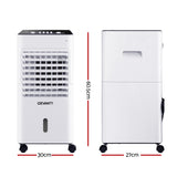 Portable 4-in-1 Evaporative Air Cooler and Humidifier with 6L Water Tank - Rear View