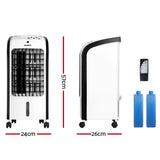 Portable 4-in-1 Devanti Evaporative Cooler and Humidifier with Remote Control - 45-Degree Angle