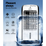 Portable 4-in-1 Devanti Evaporative Cooler and Humidifier with Remote Control - Low Angle