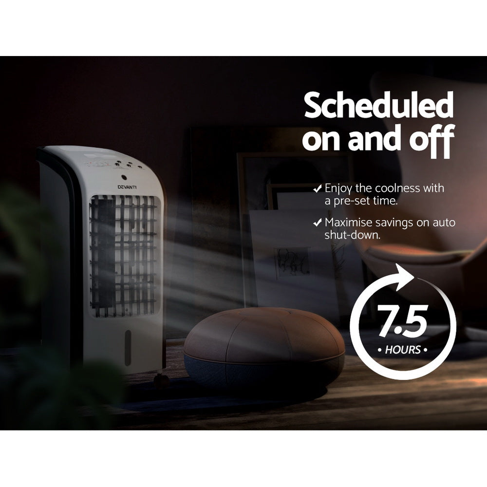 Portable 4-in-1 Devanti Evaporative Cooler and Humidifier with Remote Control