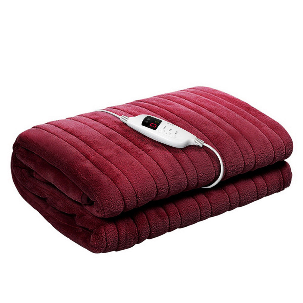Giselle Bedding Cozy Electric Throw Blanket - Deep Red